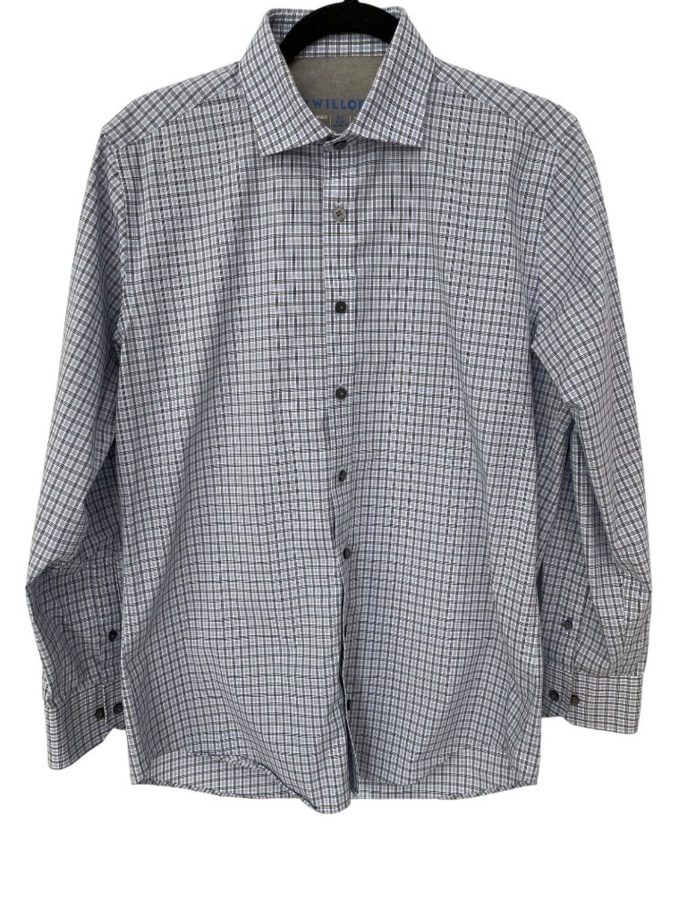 Twillory Shirt Mens 32/33 Tailored Fit Performance Plaid Dress Blue Black Preppy